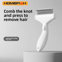 1PC Floating Stainless Steel Dog Hair Removal Brush for Long Hair Breeds Puppy Cat Comb Pet Grooming Products Curved Design