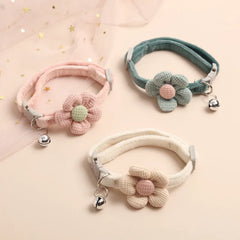 1Pc Cat Collar with Cute Flower Adjustable Buckle Cat Collar Bell Collar Cat Small Pet Supplies Kitten Collar Small Dog Acce