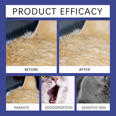 YEGBONG Pet Flea Repellent Deodorizing Spray for Dogs Cats Liquid Formula Anti Flea Body Odor Eliminator Long Lasting Daily Care