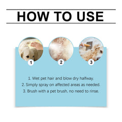 Yegbong Dog Detangler Spray Pet Hair Untangling Smooth Care Spray Fresh Fragrance No Rinse All Sizes Pet Grooming Tool 100ml