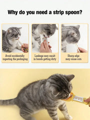 New Cat Treat Squeeze Spoon - Mess-Free Pet Feeding Tool for Cats, Snack Scoop, and Essential Pet Supplies