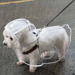 Transparent Waterproof Hooded Dog Raincoat Soft PVC Puppy Poncho Transparent Fashion Pet Coat Corgi Dog Coat Dog Clothing