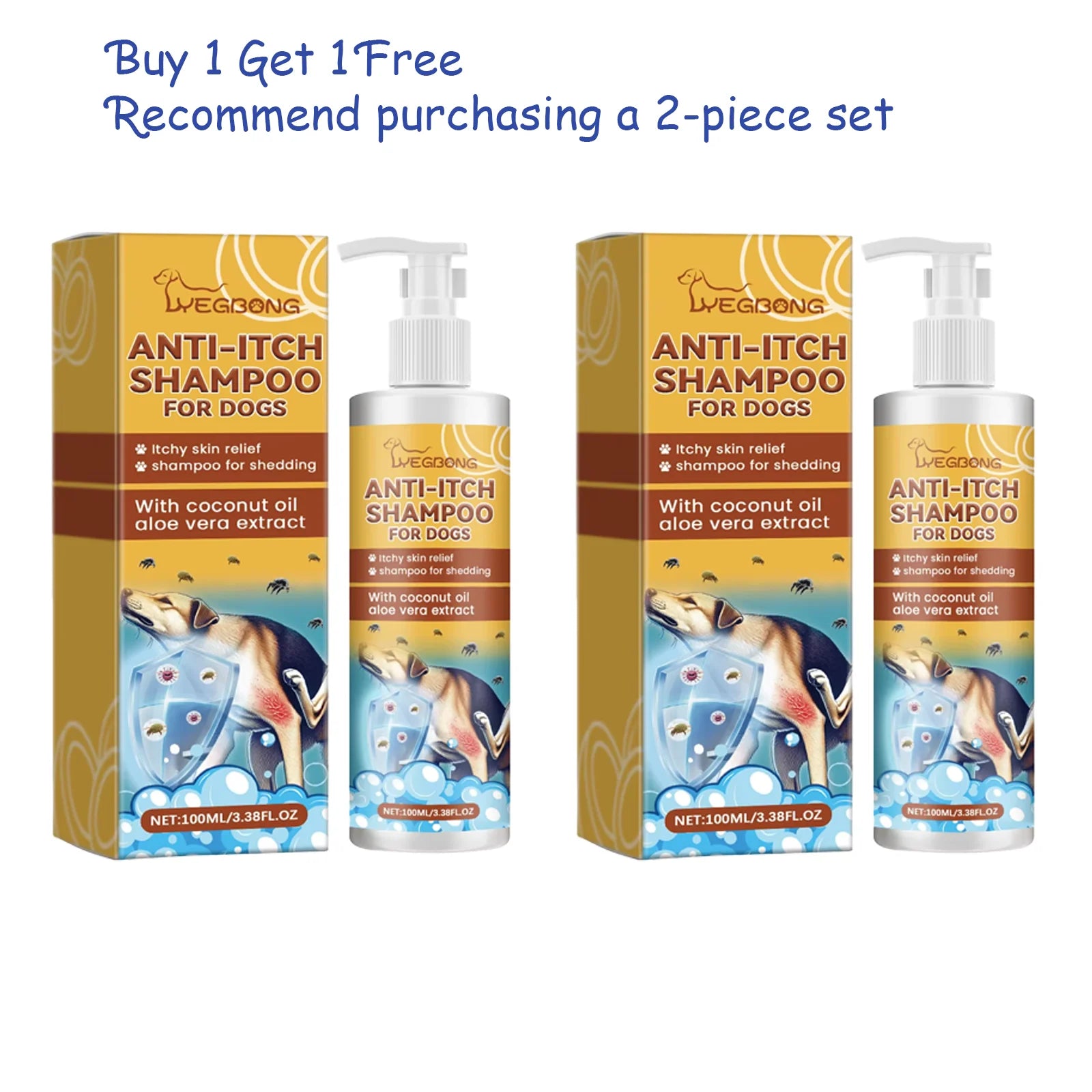 Dog Shampoo And Conditioner for Sensitive Skin Moisturizing Anti-Itching Flea Killer Pet Cleaning Dirt & Mite Removal PH Balance