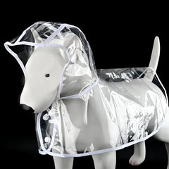 Transparent Waterproof Hooded Dog Raincoat Soft PVC Puppy Poncho Transparent Fashion Pet Coat Corgi Dog Coat Dog Clothing