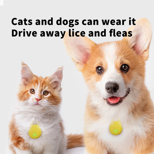 New Ultrasonic Flea Tick Repeller For People Cats Dogs Outdoor Indoor Use Rechargeable Anti-mosquito Parasite Protection