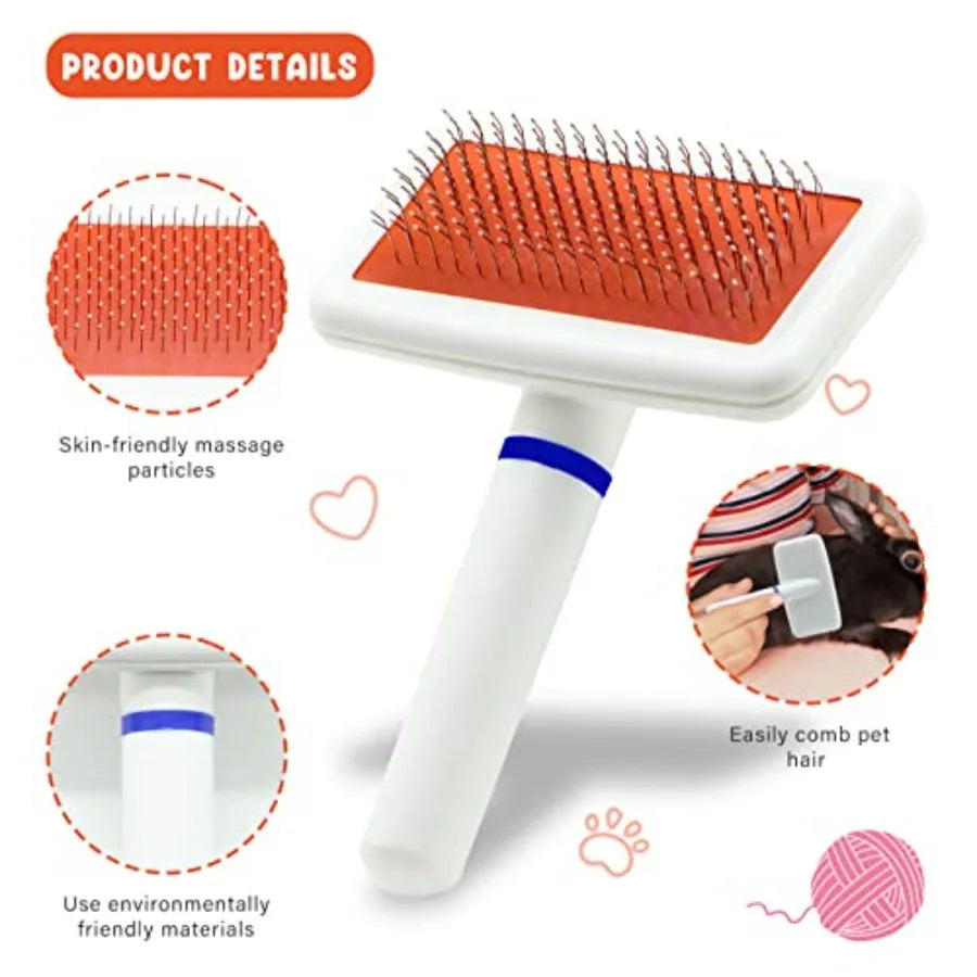 Cat Grooming Kit Set with Pet Shedding Slicker Brush Nail Clipper Trimmer Pet Massage Bath Glove Flea Comb for Bunny Puppy Kitt
