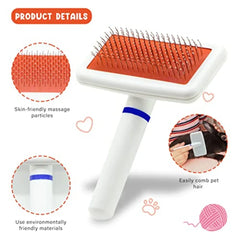 Cat Grooming Kit Set with Pet Shedding Slicker Brush Nail Clipper Trimmer Pet Massage Bath Glove Flea Comb for Bunny Puppy Kitt