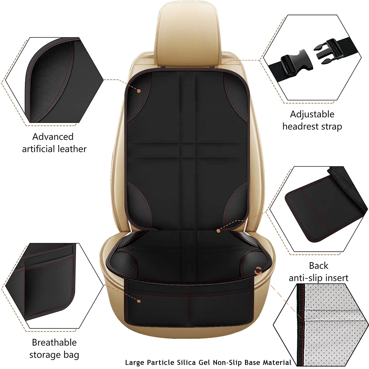 Universal Car Seat Protector for Child Baby Pet Waterproof Non-Slip Anti-Scratch Durable Auto Interior Cushion Cover with Pocket