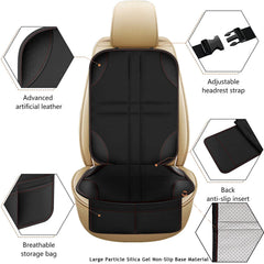 Universal Car Seat Protector for Child Baby Pet Waterproof Non-Slip Anti-Scratch Durable Auto Interior Cushion Cover with Pocket