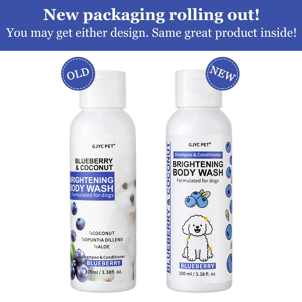 Professional Dog Whitening Shampoo Blueberry Brightening Formula Enhances Fur Shine Softness Pet Grooming Care