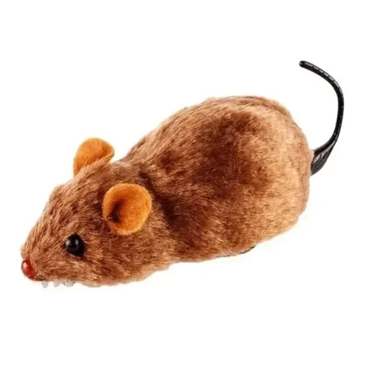 Funny Lifelike Plush Mouse Toy Running Rat Cat Dog Toy Random Color Pet Interactive Toy