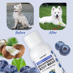 Professional Dog Whitening Shampoo Blueberry Brightening Formula Enhances Fur Shine Softness Pet Grooming Care
