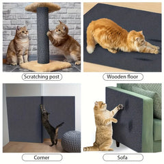 Self-Adhesive Cat Scratching Mat Carpet Anti-Scratch Sofa Tape Cat Scratcher Board Post for Indoor Cats Furniture Protection