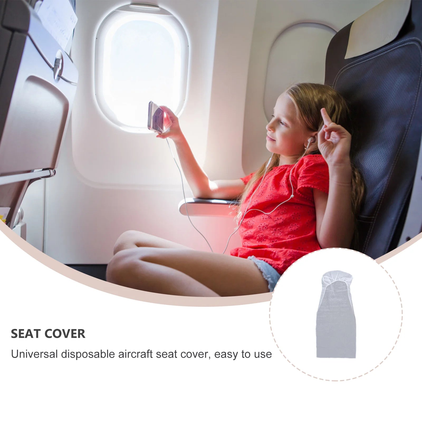 5pcs Disposable Non Woven Seat Cover Universal Airplane Plane Seat Cushion Cover Anti Fouling Fabric For Vehicle Train Cab
