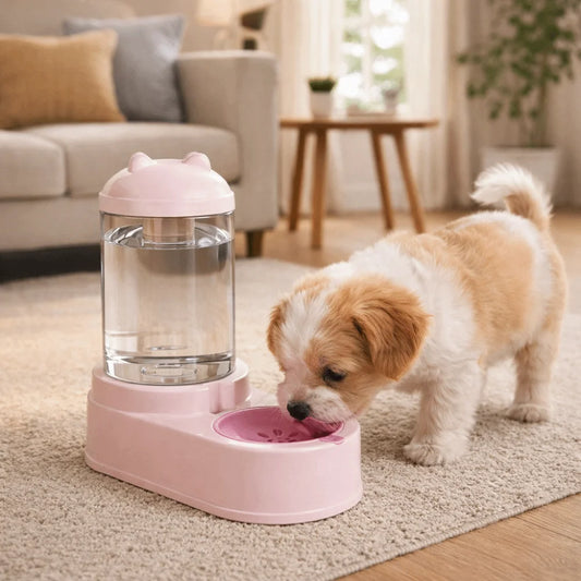 Large Capacity Cat Automatic Feeder Durable Cartoon Shape Pet Water Dispenser Anti Spill Plastic Pet Feeding Bowl