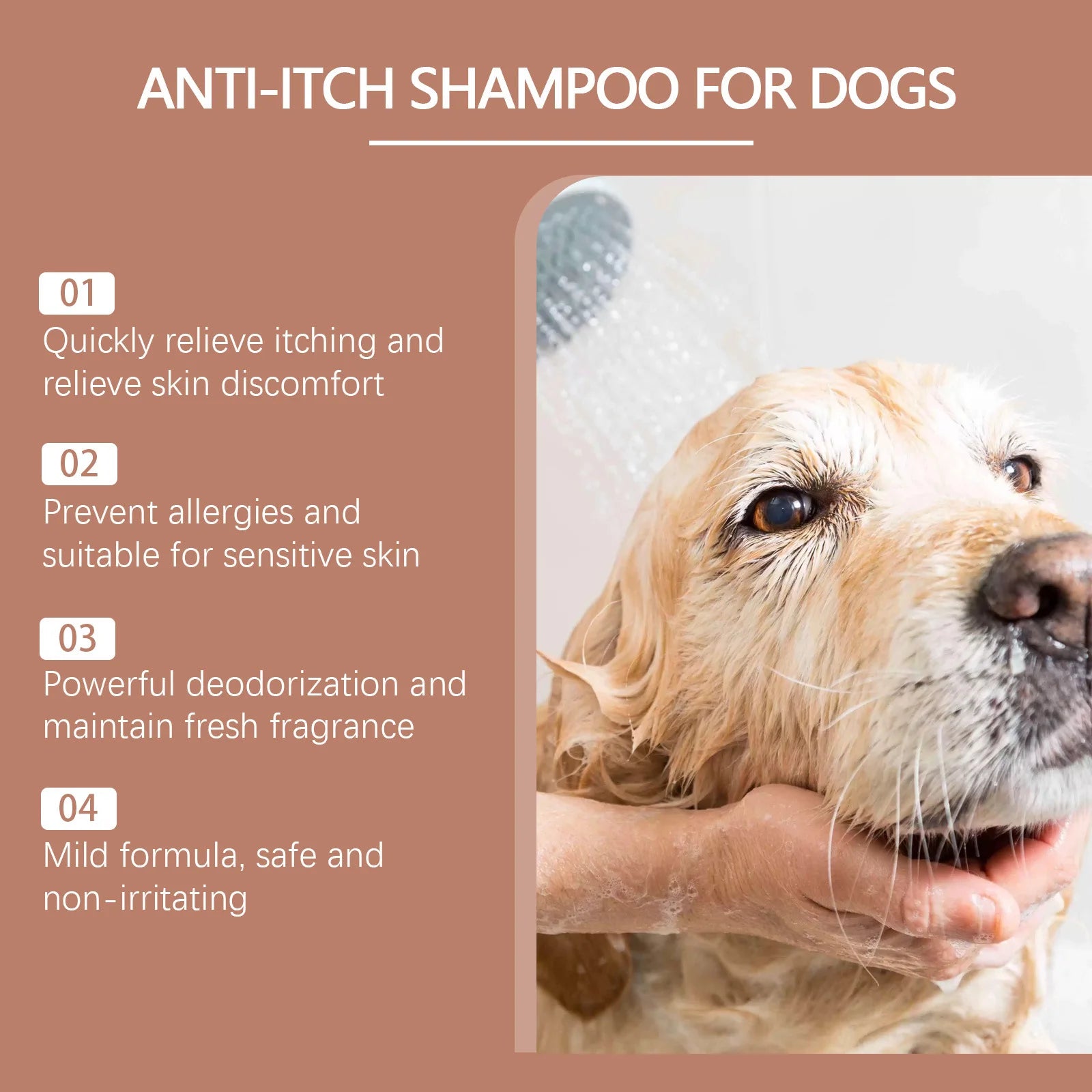 Dog Shampoo And Conditioner for Sensitive Skin Moisturizing Anti-Itching Flea Killer Pet Cleaning Dirt & Mite Removal PH Balance