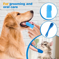 6PCS Pet Grooming Kit Silicone Dog Bath Brush Dog Toothbrush Finger Dog Bath Gloves Pet Grooming Gloves Dog Cat Bath Supplies