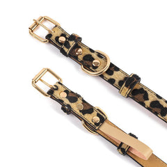 Adjustable metal buckle PU fabric dog/cat collar with snake/leopard pattern Suitable for small/medium-sized dogs