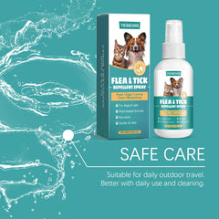 YEGBONG 50ML Pet Flea Control Spray for Dogs Cats Safe Daily Use Cleansing Repellent Anti External Veterinary Approved Formula