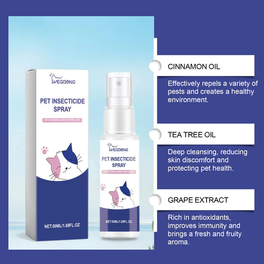 YEGBONG Pet Flea Repellent Deodorizing Spray for Dogs Cats Liquid Formula Anti Flea Body Odor Eliminator Long Lasting Daily Care