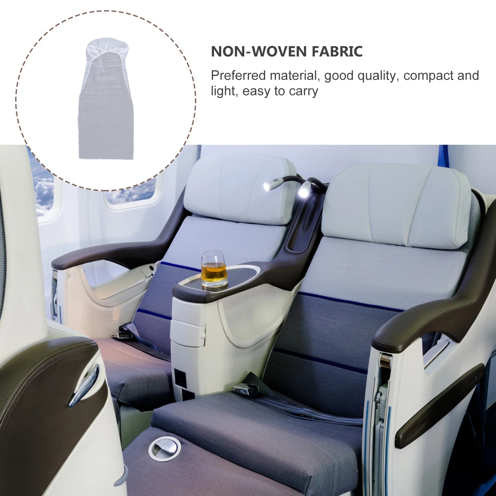 5pcs Disposable Non Woven Seat Cover Universal Airplane Plane Seat Cushion Cover Anti Fouling Fabric For Vehicle Train Cab