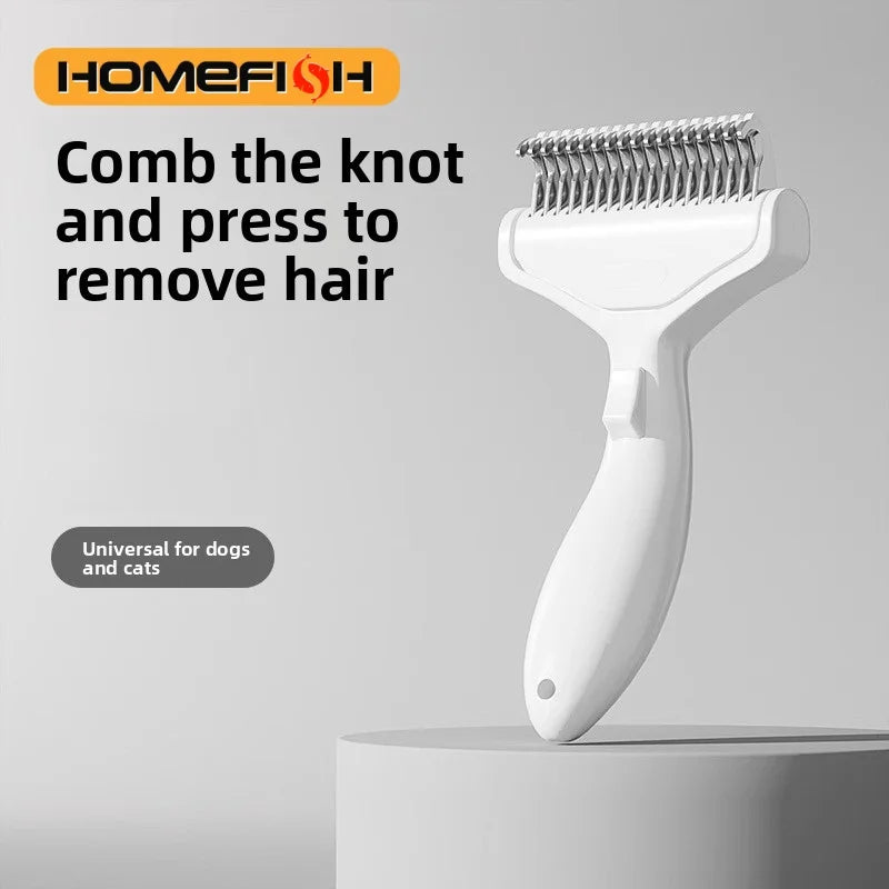 1PC Floating Stainless Steel Dog Hair Removal Brush for Long Hair Breeds Puppy Cat Comb Pet Grooming Products Curved Design