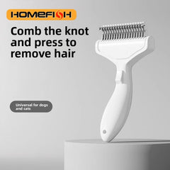 1PC Floating Stainless Steel Dog Hair Removal Brush for Long Hair Breeds Puppy Cat Comb Pet Grooming Products Curved Design