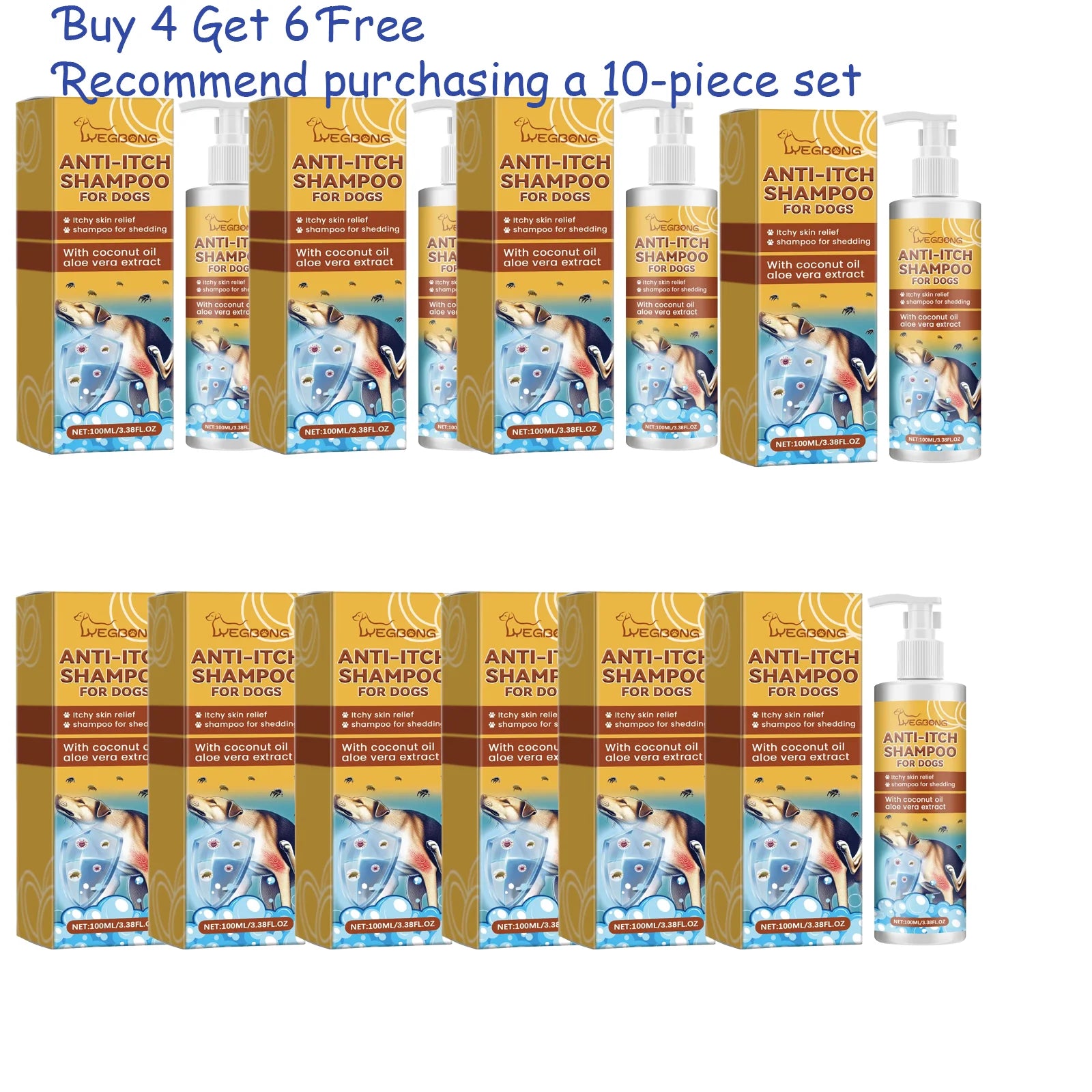 Dog Shampoo And Conditioner for Sensitive Skin Moisturizing Anti-Itching Flea Killer Pet Cleaning Dirt & Mite Removal PH Balance