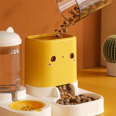 Large Capacity Cat Automatic Feeder Durable Cartoon Shape Pet Water Dispenser Anti Spill Plastic Pet Feeding Bowl