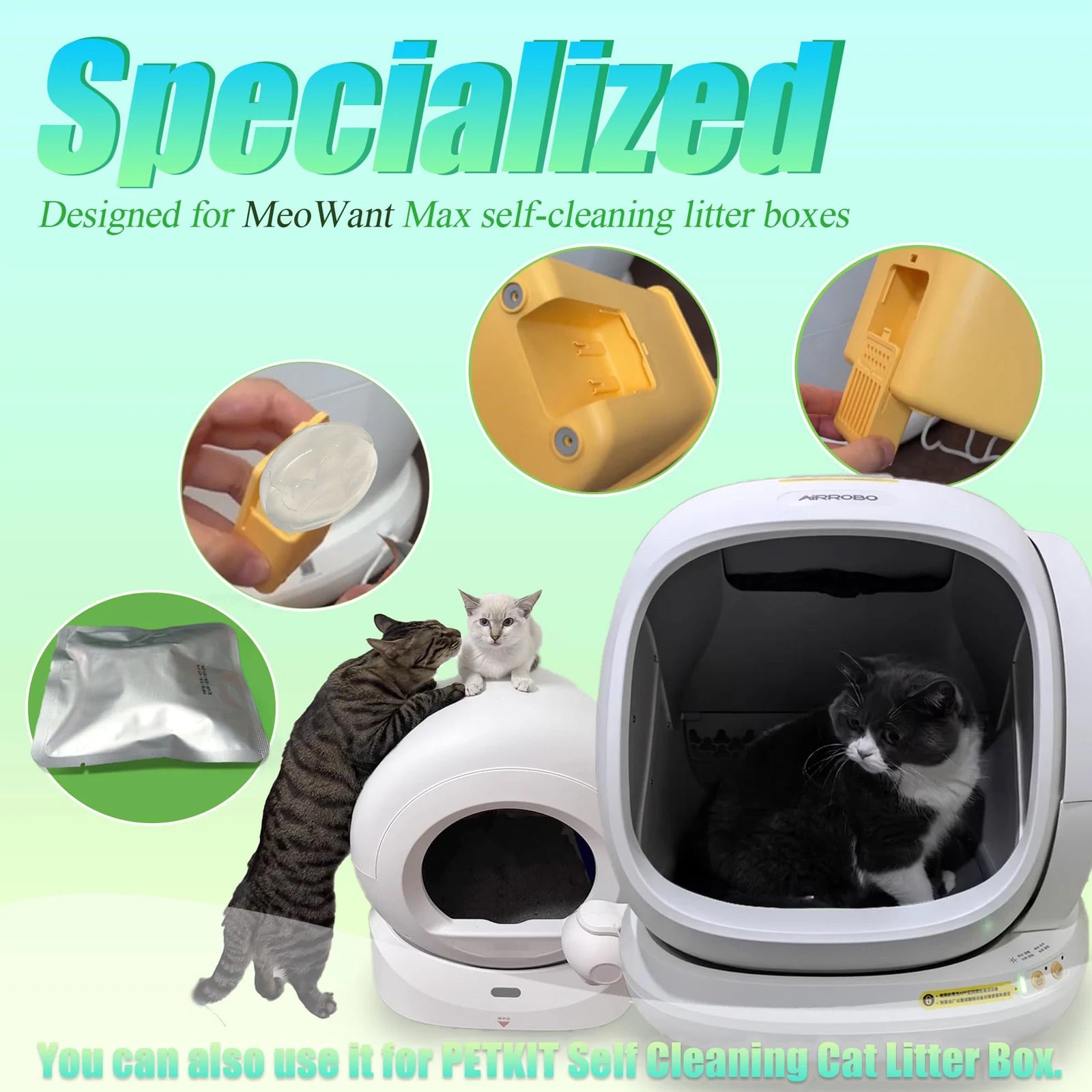 Deodorant cream 1 piece/3 pieces suitable for self-cleaning cat toilet cat litter companion urine removal artifact pet odor cont