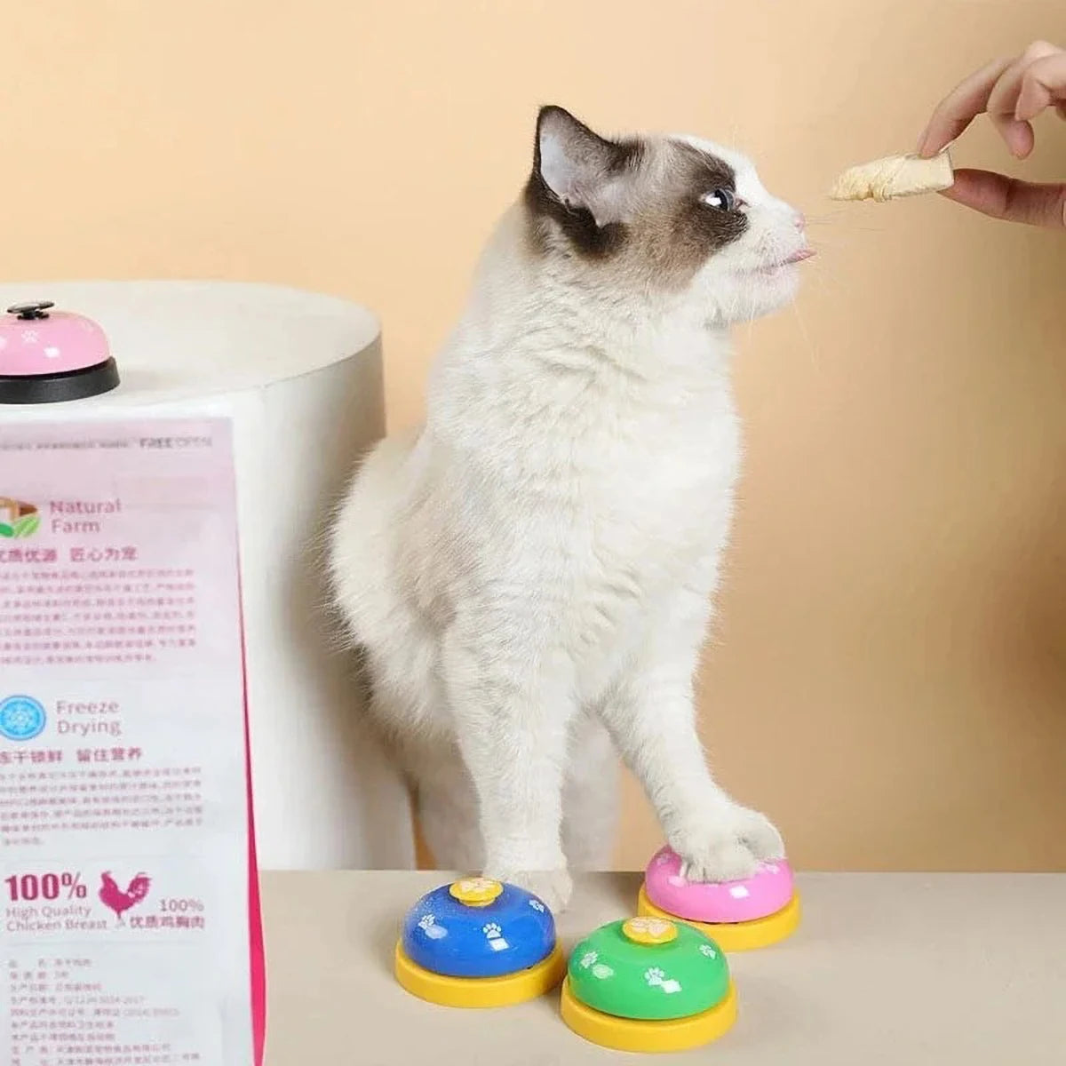Interactive Dog Training Bells Puppy Feeding Call Bell Cat Meal Bell Child Hand Training Toy Pet Button for Dogs Cats And Kids