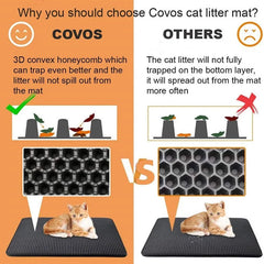Cat Litter Mat Double Layer Pet Litter Box Waterproof Pet Mat Non-slip Sand Cat Pad Washable Bed Mat Clean Pad Products