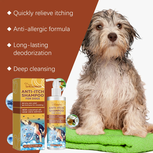 Dog Shampoo And Conditioner for Sensitive Skin Moisturizing Anti-Itching Flea Killer Pet Cleaning Dirt & Mite Removal PH Balance