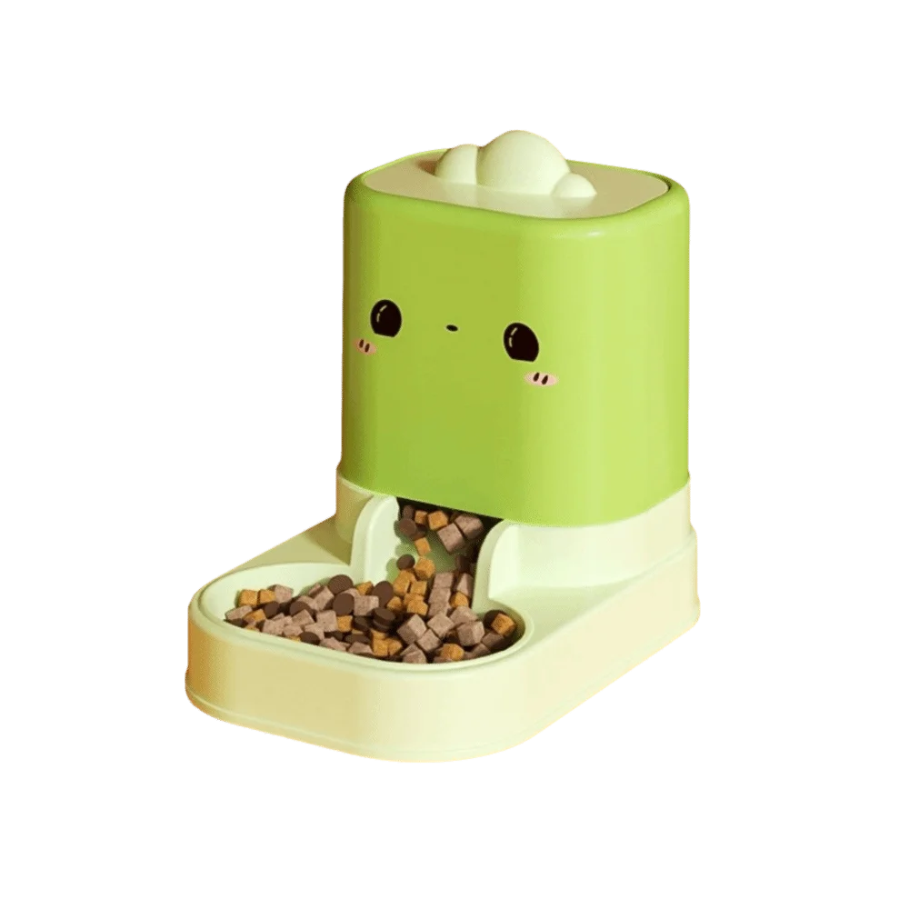 Large Capacity Cat Automatic Feeder Durable Cartoon Shape Pet Water Dispenser Anti Spill Plastic Pet Feeding Bowl