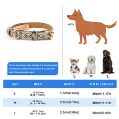 Adjustable metal buckle PU fabric dog/cat collar with snake/leopard pattern Suitable for small/medium-sized dogs