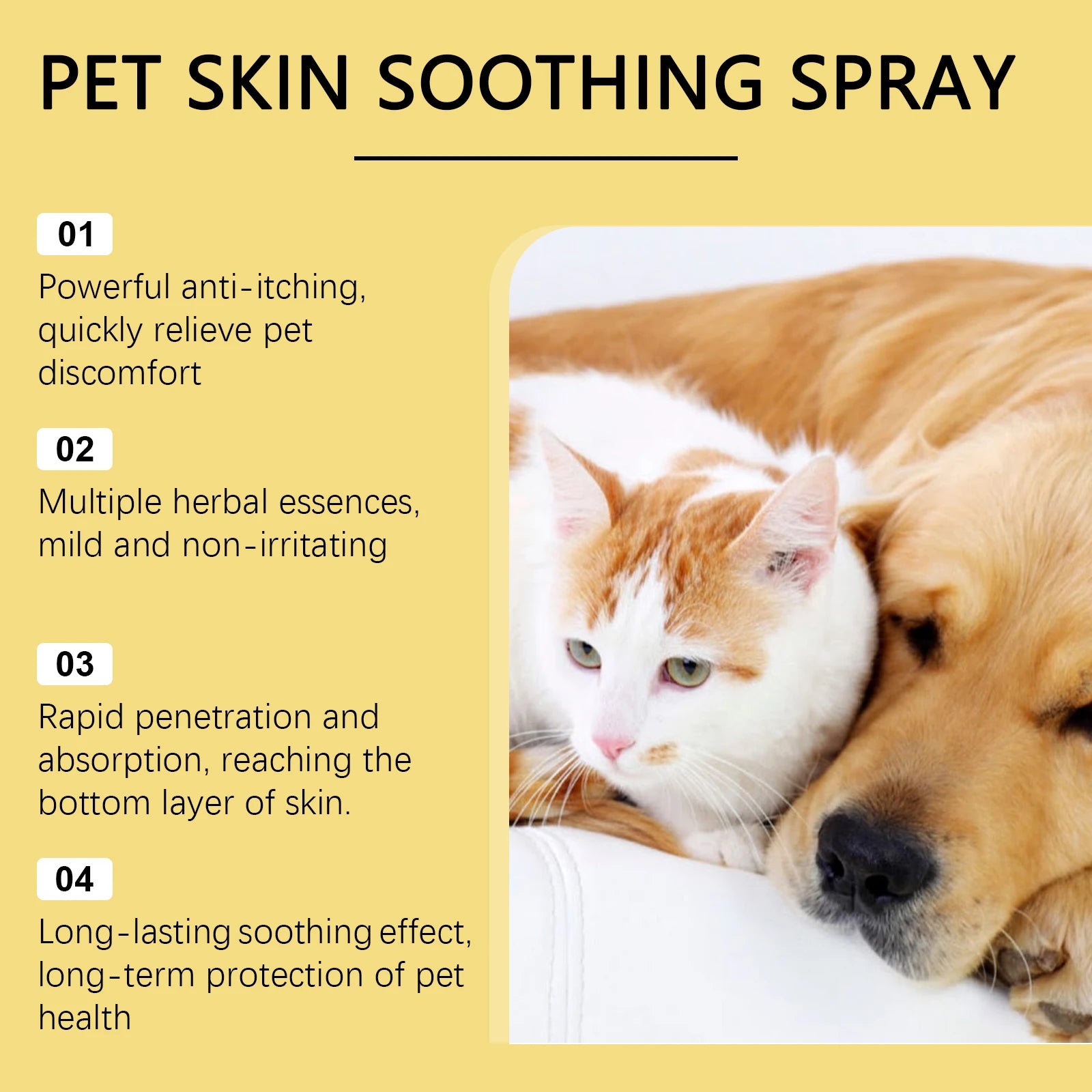 YEGBONG 50ml Pet Skin Care Spray Gentle Formula Soothing Discomfort Relief Vet Recommended for Dogs Cats All Breeds Daily Use