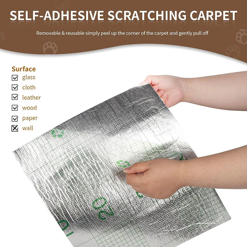 Self-Adhesive Cat Scratching Mat Carpet Anti-Scratch Sofa Tape Cat Scratcher Board Post for Indoor Cats Furniture Protection