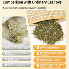Catnip Pillow Chew Toy for Cats, Durable Teething & Dental Care Toy, Boredom Relief, Jute Scratching Board Cat Toy
