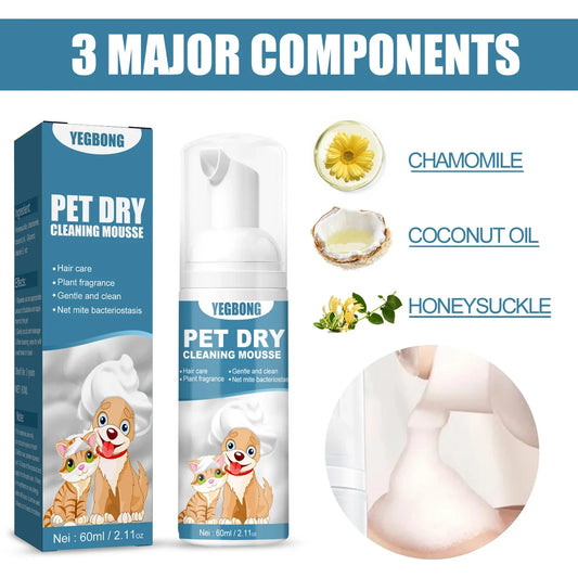 Cat Dry Shampoo No Rinse Dogs Cats Cleaning Mousse Rinse Free Pet Shampoo Bathless Cleaning Odor Removal For A Fresh Smelling