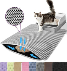 Cat Litter Mat Double Layer Pet Litter Box Waterproof Pet Mat Non-slip Sand Cat Pad Washable Bed Mat Clean Pad Products