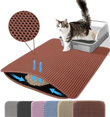 Cat Litter Mat Double Layer Pet Non Slip Big Pet Litter Box Filter MatWear Resistant Waterproof Anti-slip Cat Litter Mat