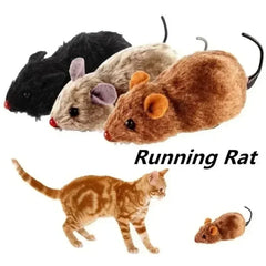 Funny Lifelike Plush Mouse Toy Running Rat Cat Dog Toy Random Color Pet Interactive Toy