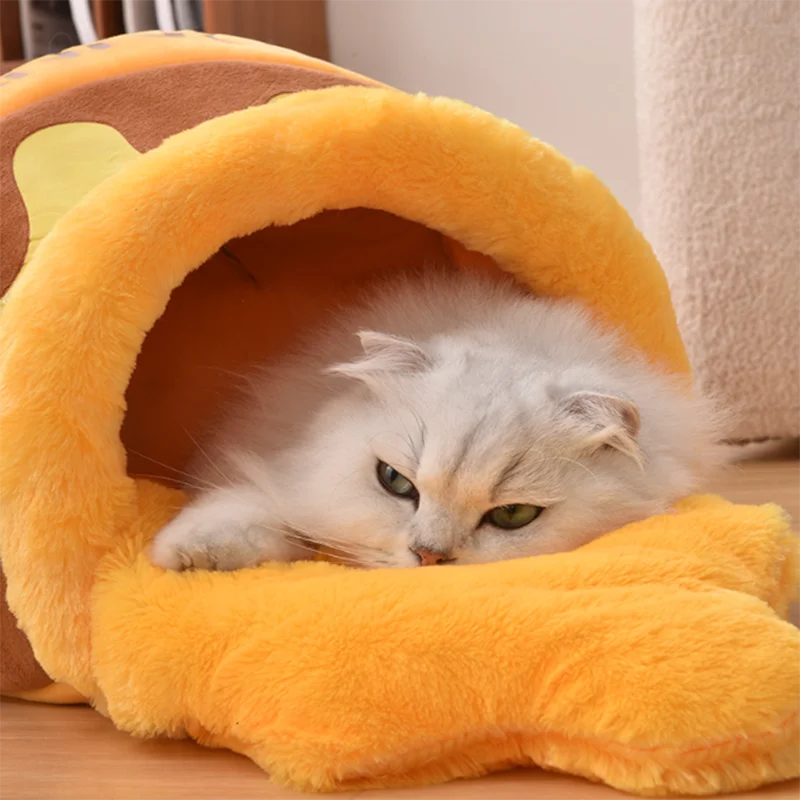 New honey jar cat nest semi-enclosed autumn and winter warm puppy nest soft, comfortable and breathable pet supplies