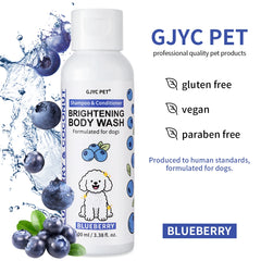 Professional Dog Whitening Shampoo Blueberry Brightening Formula Enhances Fur Shine Softness Pet Grooming Care
