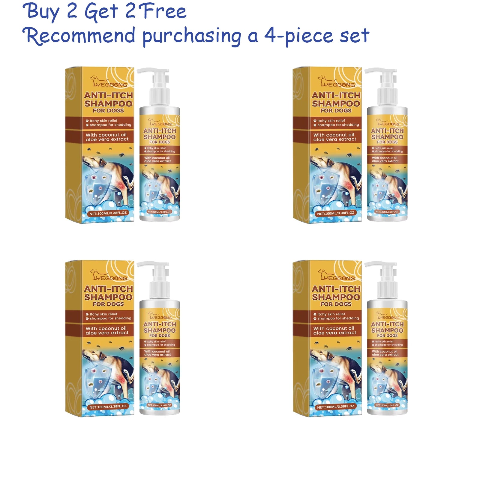 Dog Shampoo And Conditioner for Sensitive Skin Moisturizing Anti-Itching Flea Killer Pet Cleaning Dirt & Mite Removal PH Balance