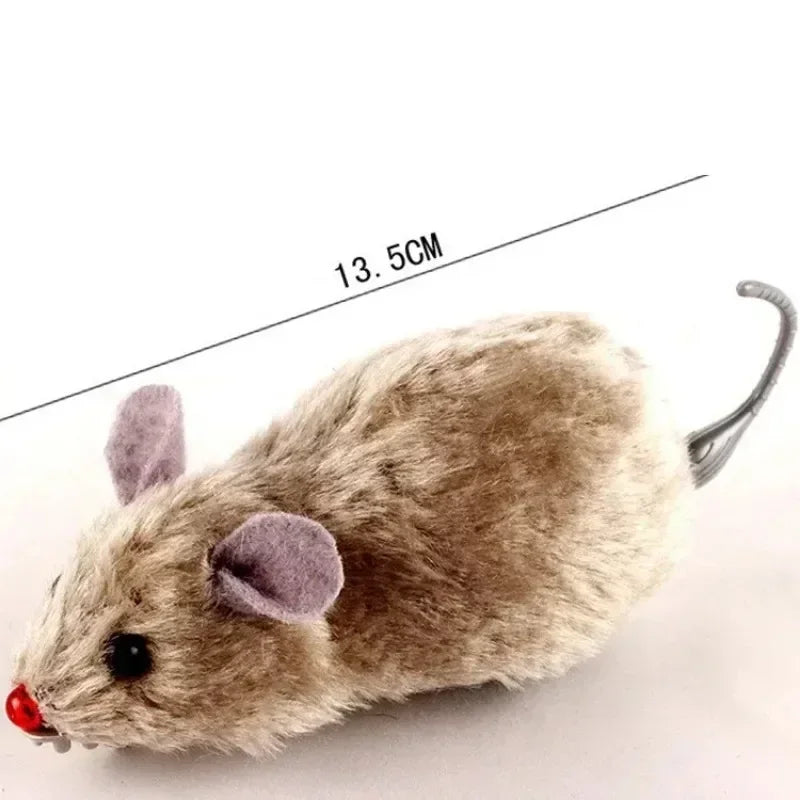 Funny Lifelike Plush Mouse Toy Running Rat Cat Dog Toy Random Color Pet Interactive Toy