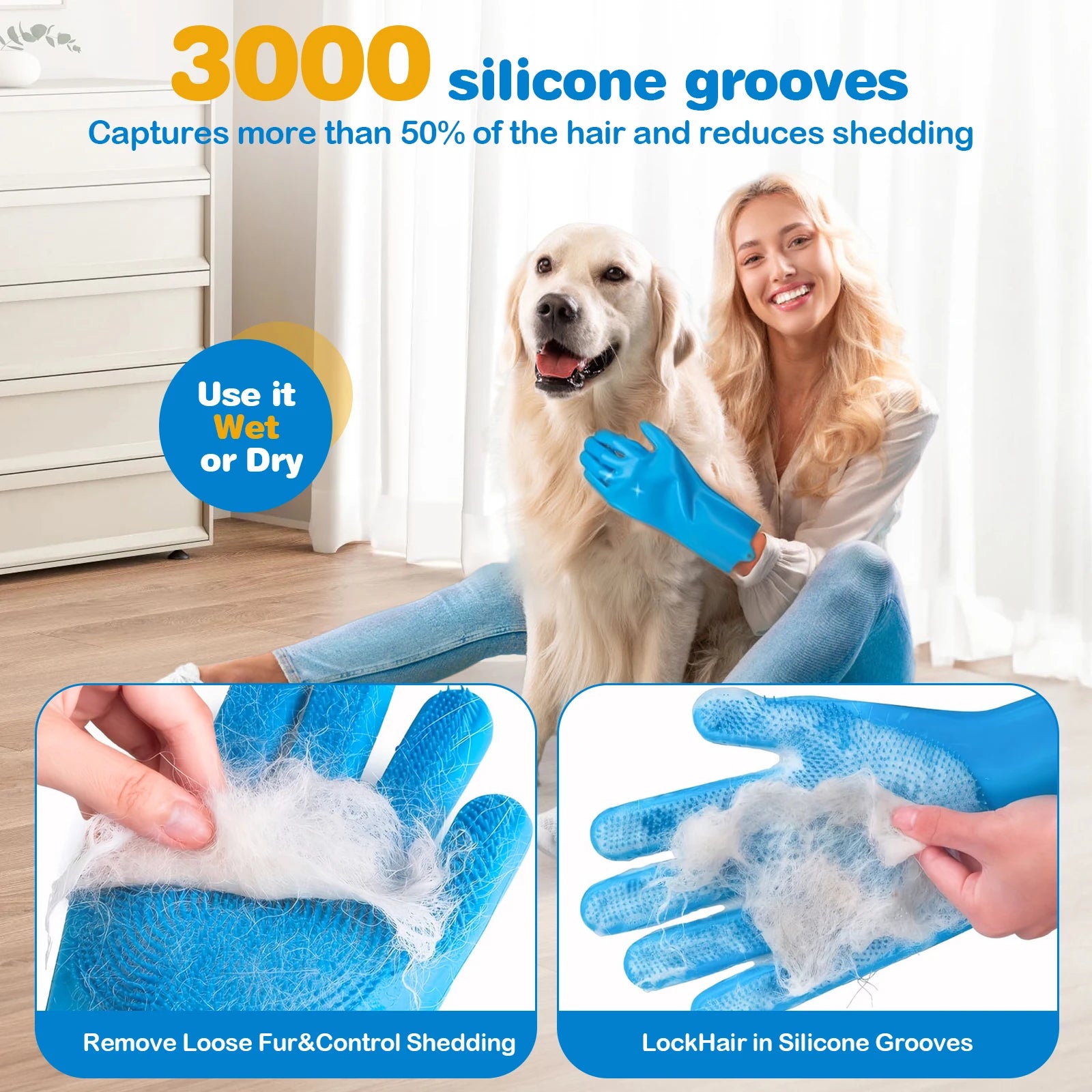 6PCS Pet Grooming Kit Silicone Dog Bath Brush Dog Toothbrush Finger Dog Bath Gloves Pet Grooming Gloves Dog Cat Bath Supplies