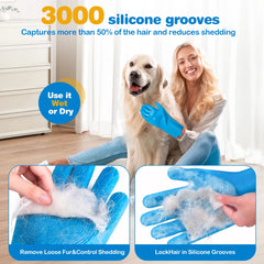 6PCS Pet Grooming Kit Silicone Dog Bath Brush Dog Toothbrush Finger Dog Bath Gloves Pet Grooming Gloves Dog Cat Bath Supplies