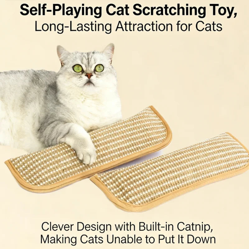 Catnip Pillow Chew Toy for Cats, Durable Teething & Dental Care Toy, Boredom Relief, Jute Scratching Board Cat Toy